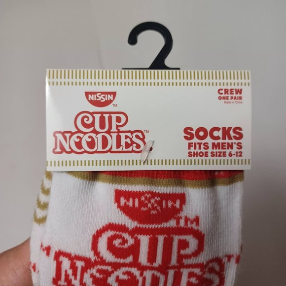 Nissin Cup Noodles Crew Socks NEW Size Mens 6-12 Novelty -1 Pair -Quirky Logo - Picture 2 of 7